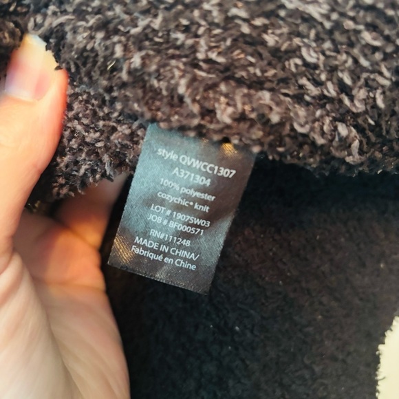 Barefoot dreams Cozychic Windowpane Cardigan Black Medium - Picture 5 of 7